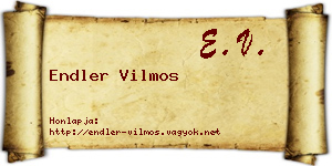 Endler Vilmos névjegykártya